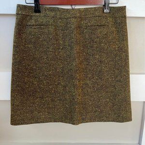 Ann Taylor LOFT Tweed Pencil Skirt Green Wool